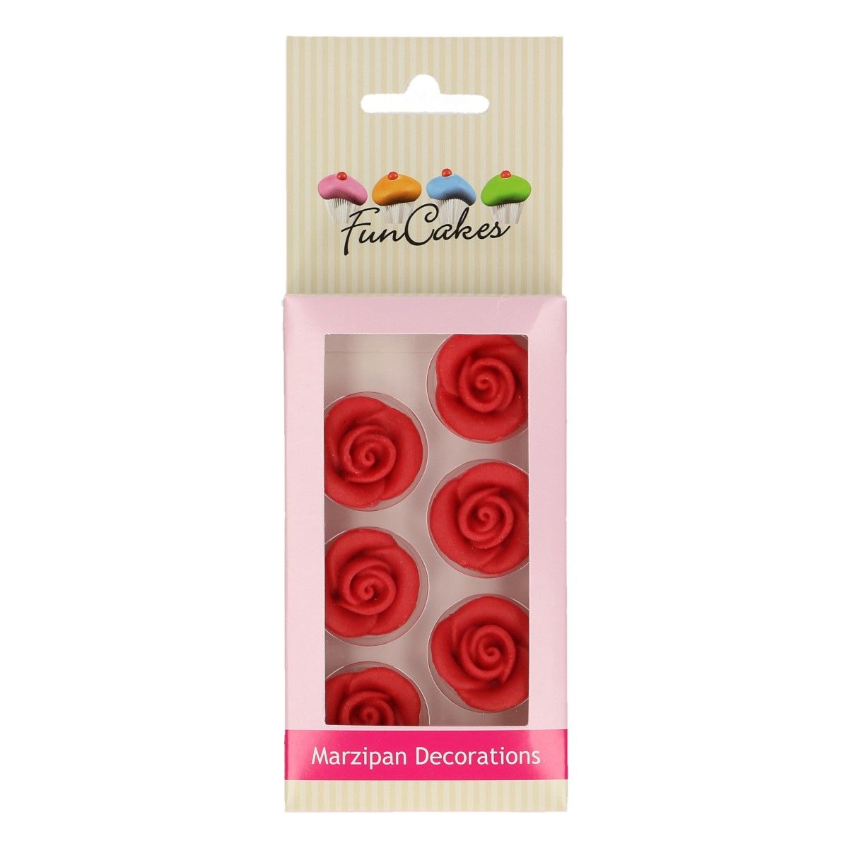 Marzipan Dekorationen Rote Rosen Set 6-teilig
