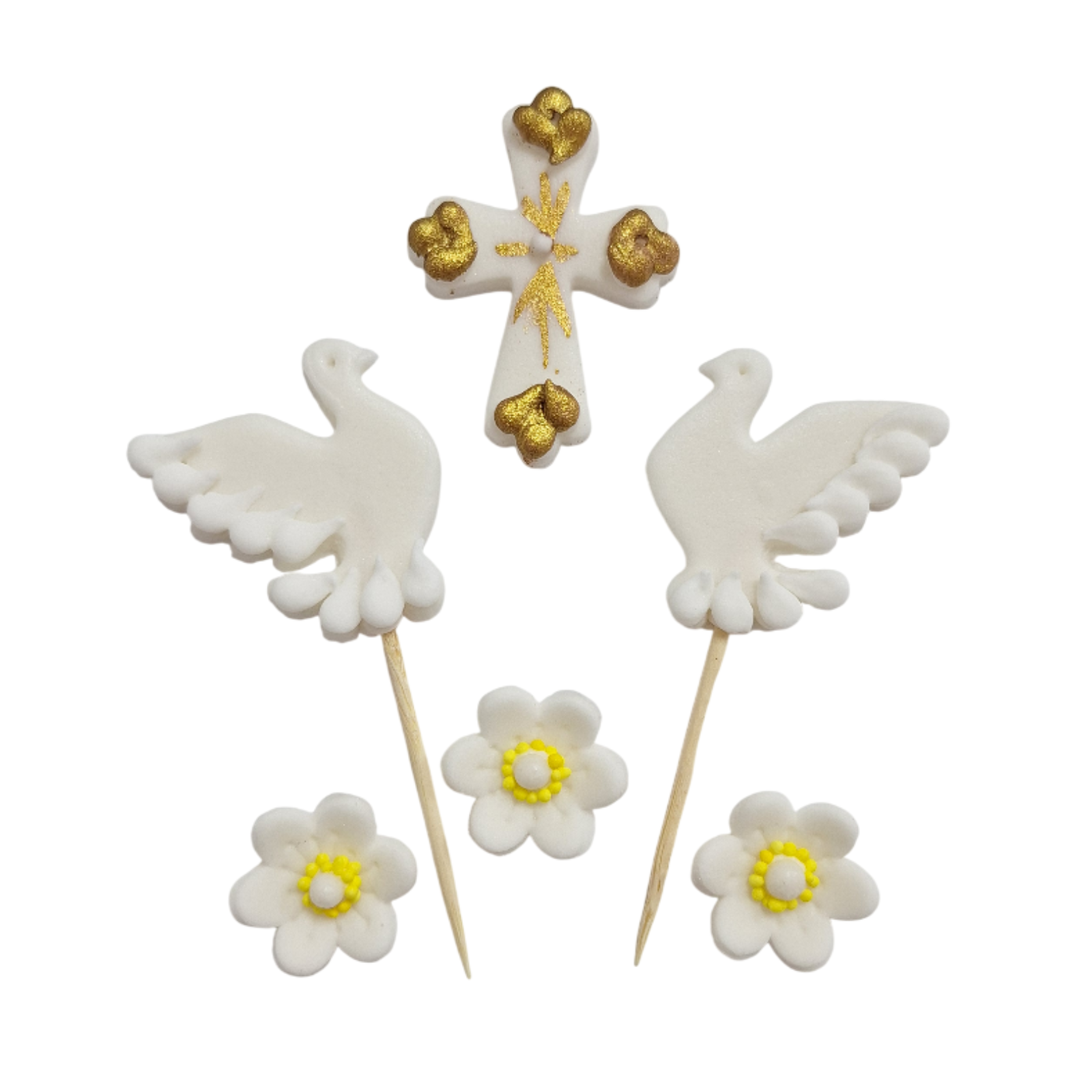 Zuckerdekoration Kommunionsset / 6 teilig