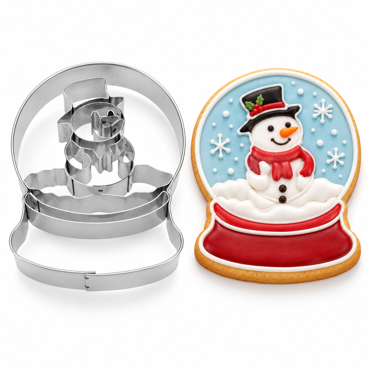 Präge-Ausstecher – Schneemann Glaskugel 8 cm