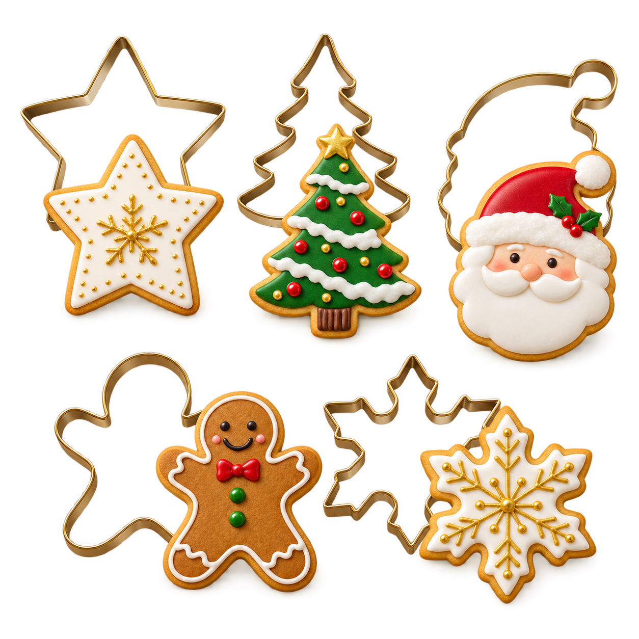 Ausstecher Set Weihnachten gold