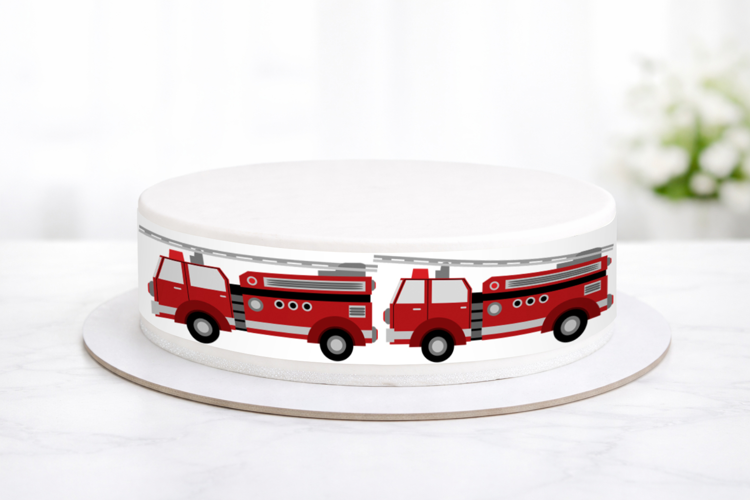 Tortenband Feuerwehrauto