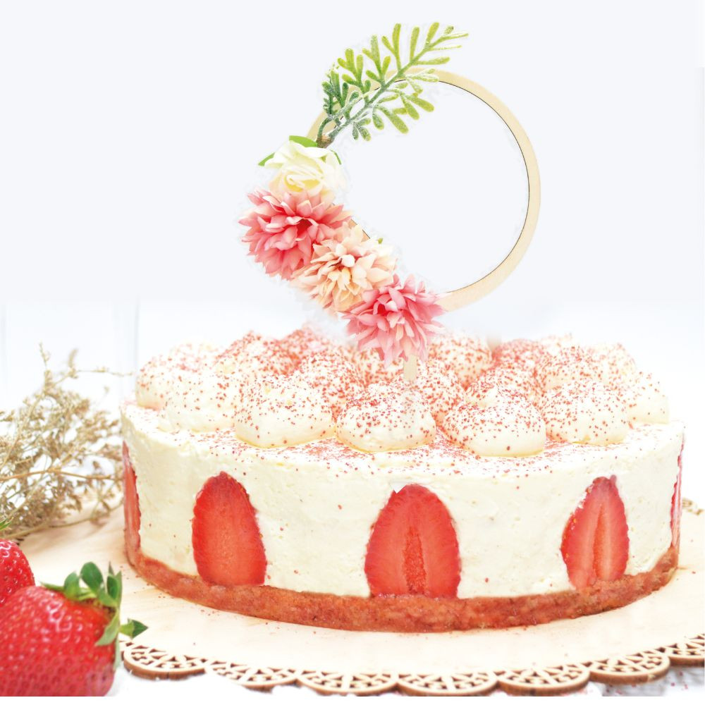 Cake Topper „Blumen“ aus Holz 