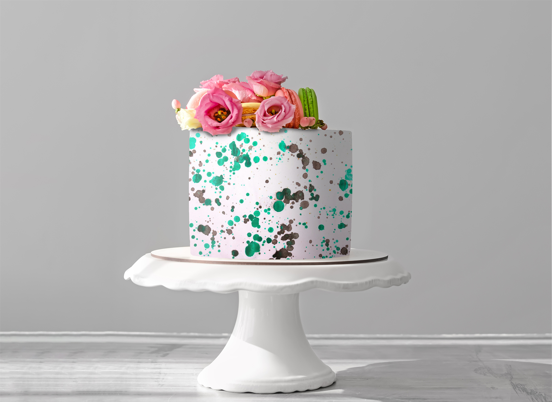 Deko Fondant güne Sprühpunkte