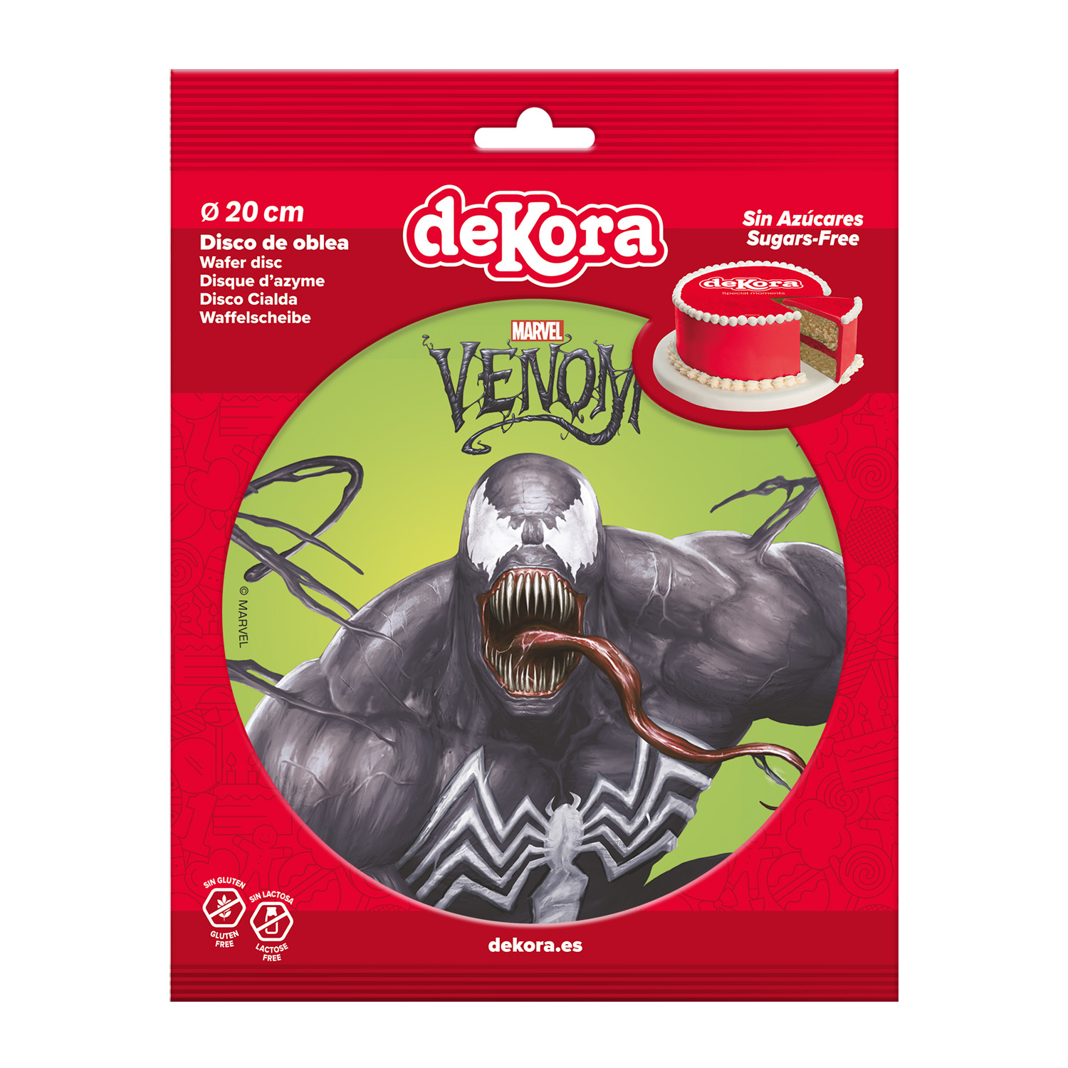 Tortenaufleger Oblate Venom 20 cm – essbare Tortendeko von Marvel