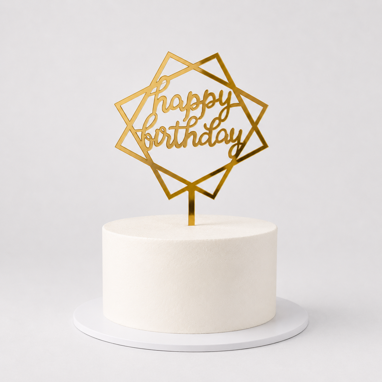 Caketopper "Happy Birthday" – Gold