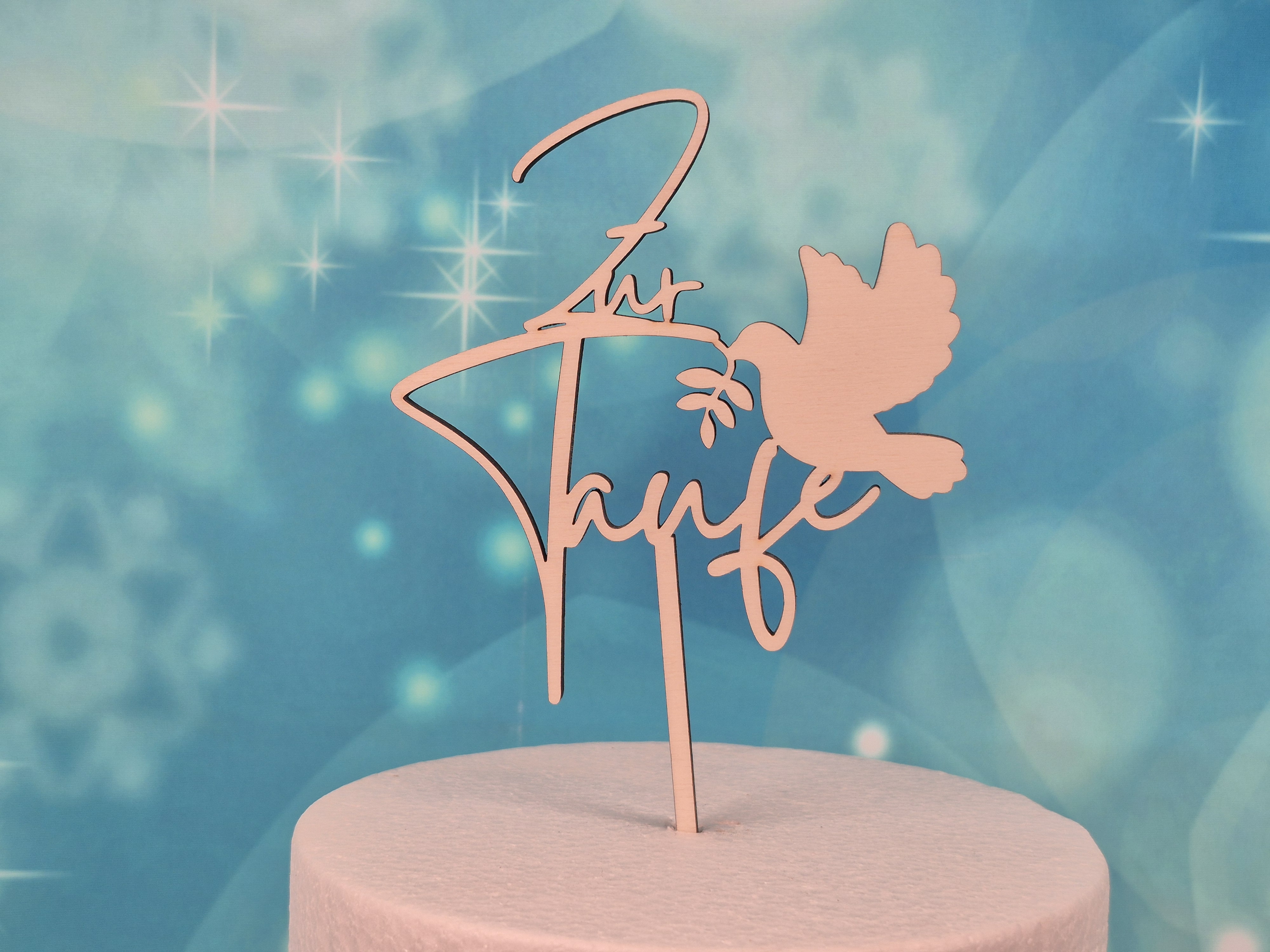 Cake Topper "Zur Taufe" Holz  
