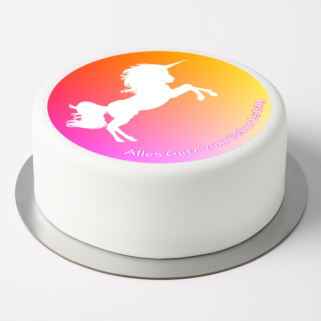 Tortenaufleger Einhorn „Alles Gute zum Geburtstag“