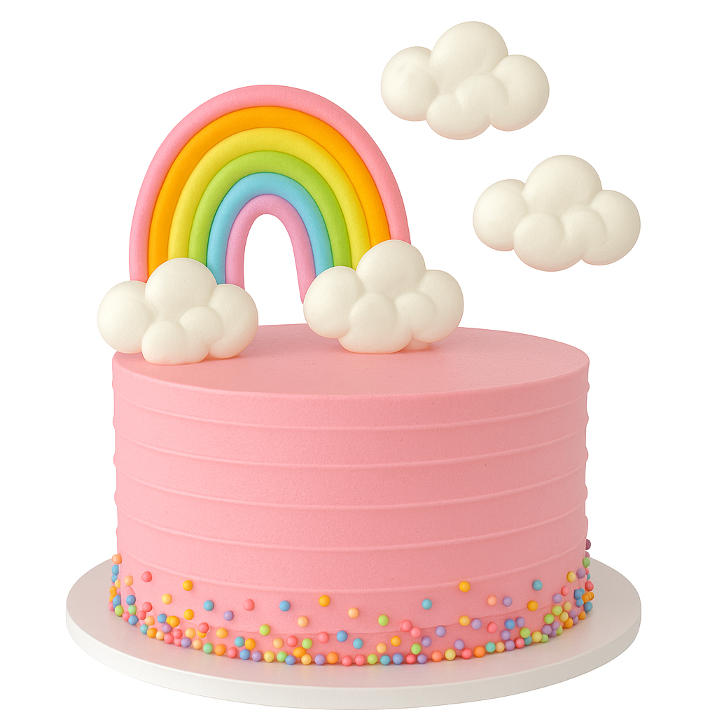 Cake Topper  Regenbogen & Wolken