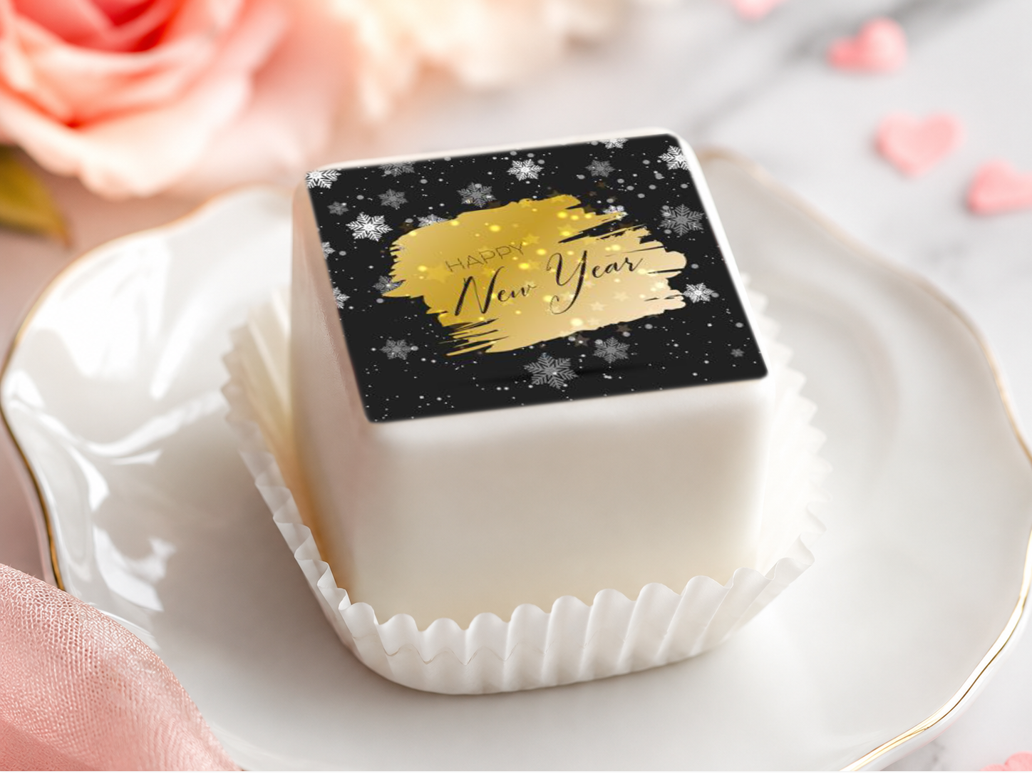 Petit Four - Punschkrapfen Aufleger Silvester