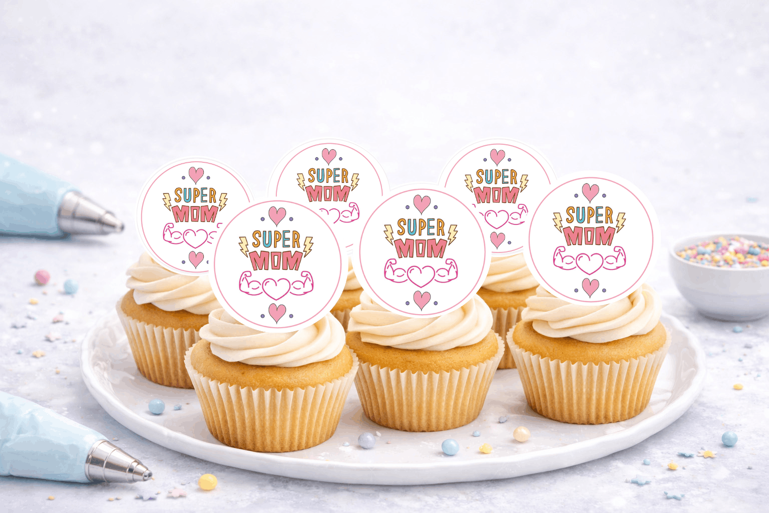 Muffinaufleger Muttertag Super Mom