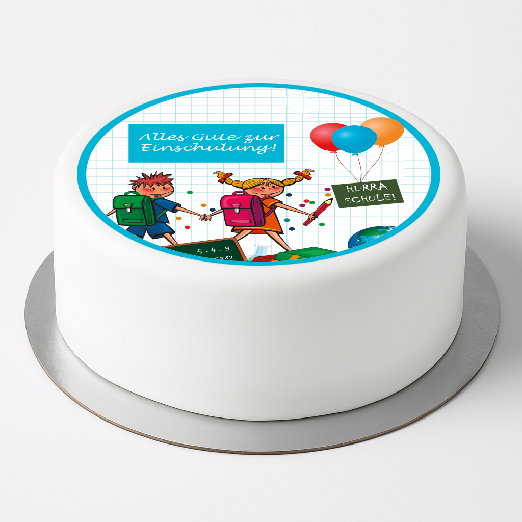 Tortenaufleger Einschulung Oblate 19 cm