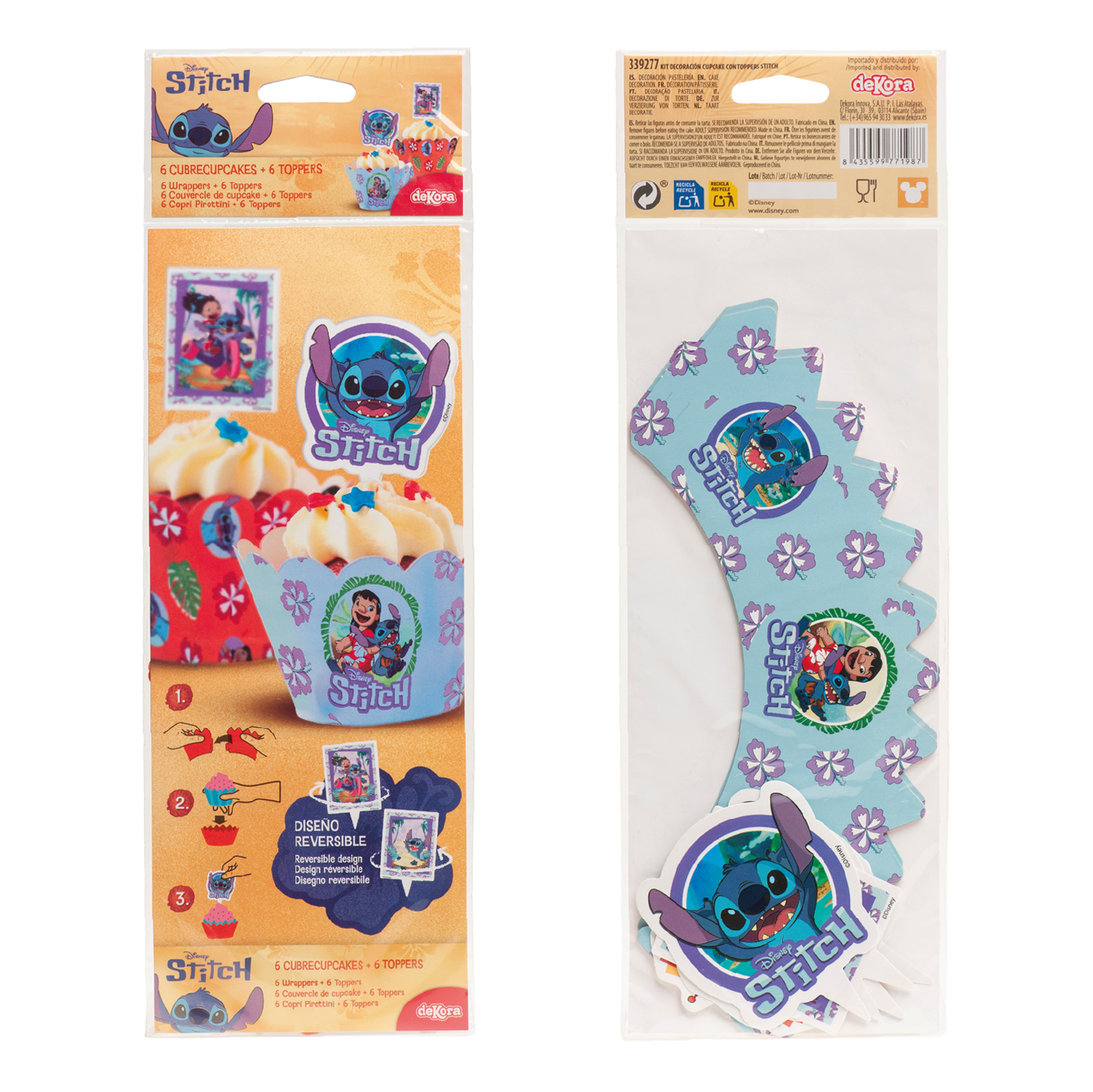 Stitch Cupcakeförmchen & Topper Set – Disney Lilo & Stitch Muffinförmchen für Kindergeburtstag