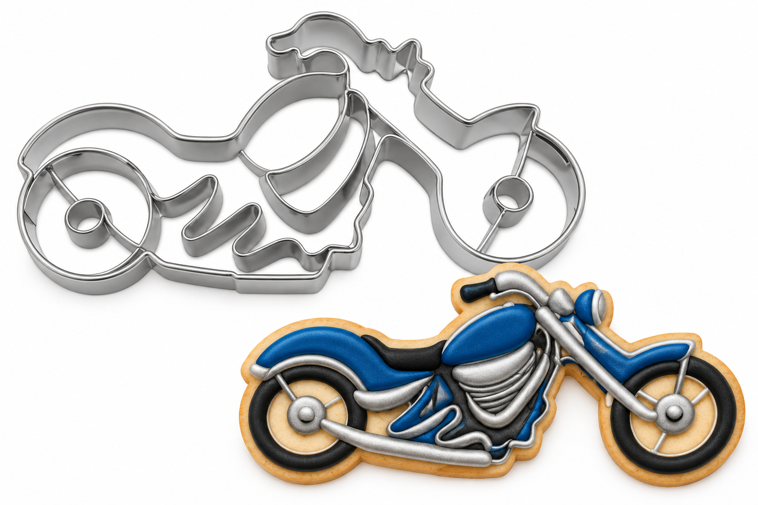 Ausstecher Motorrad mit Prägung – ca. 7 cm