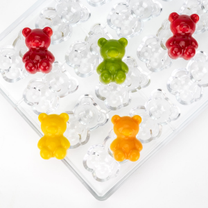 Martellato Bobo Pralinenform Teddybär aus Polycarbonat für Schokolade 20 Mulden