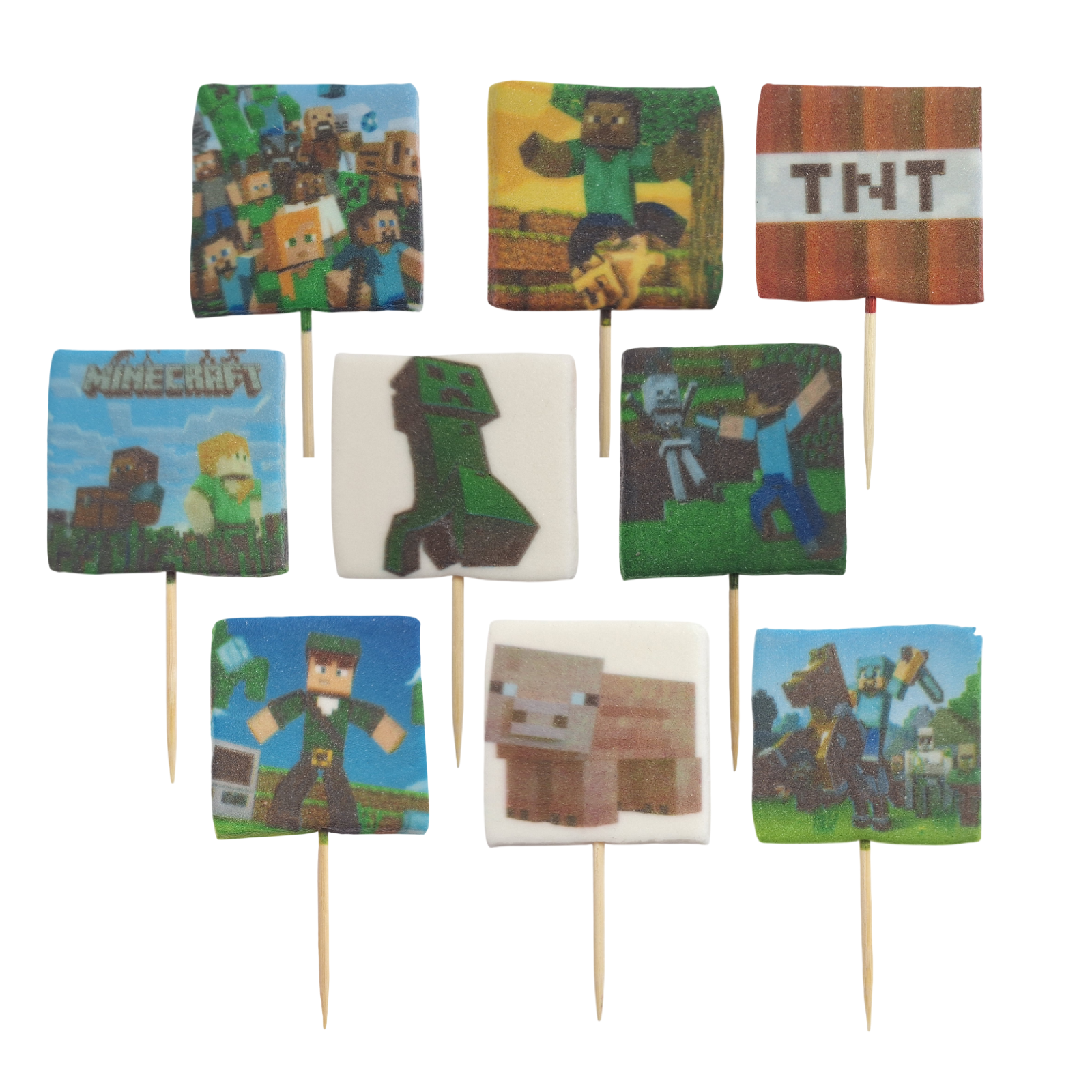 Zuckerdekoration Minecraft – Set 2D Tortendeko 