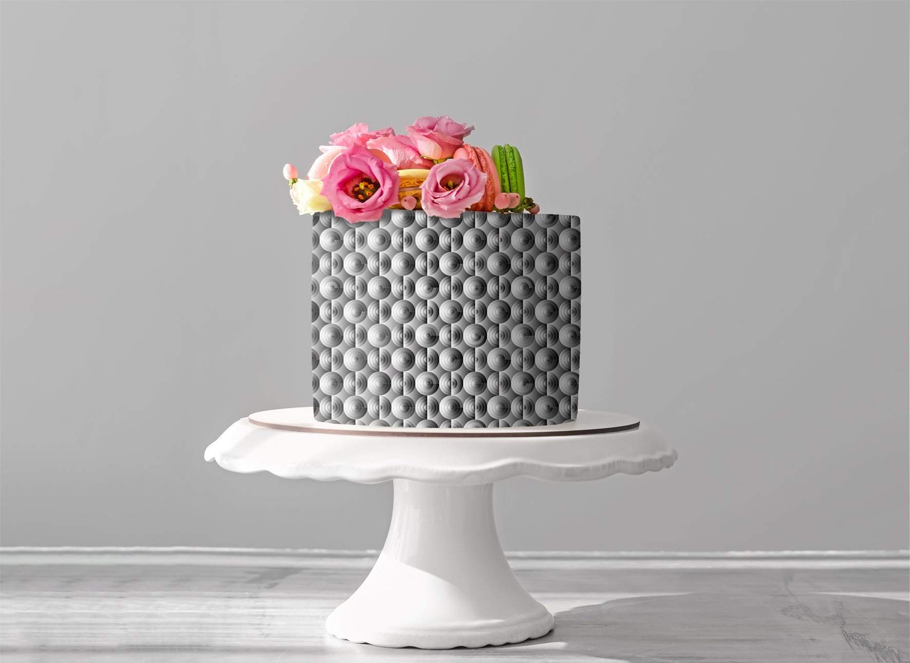 Deko Fondant graues Muster