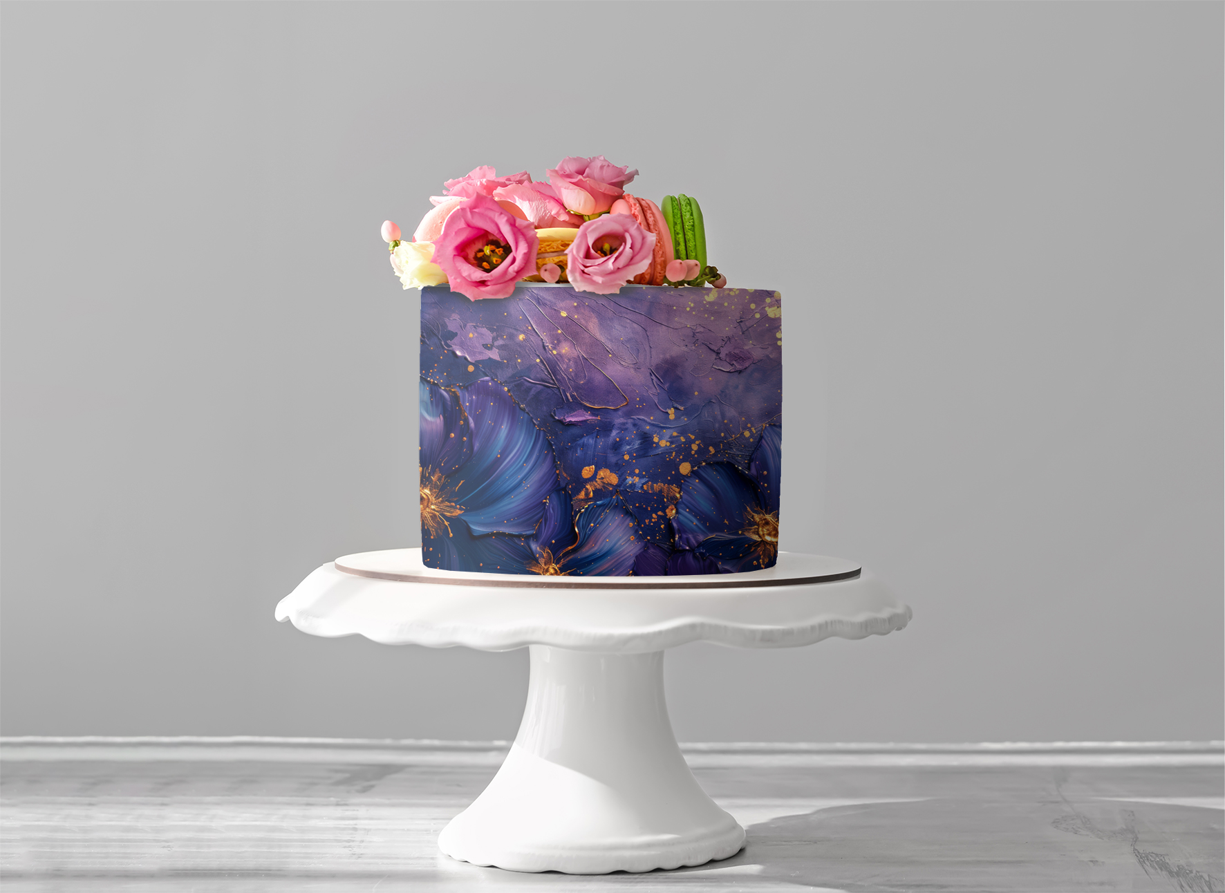 Deko Fondant Muster-blau