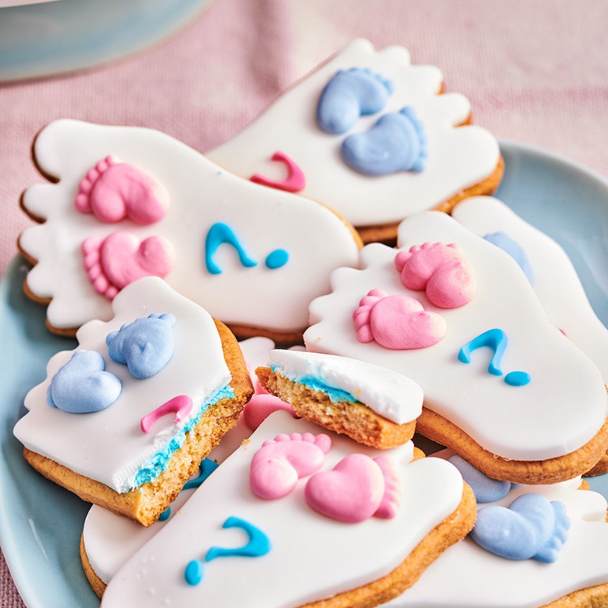 Zuckeraufleger Babyfüße blau