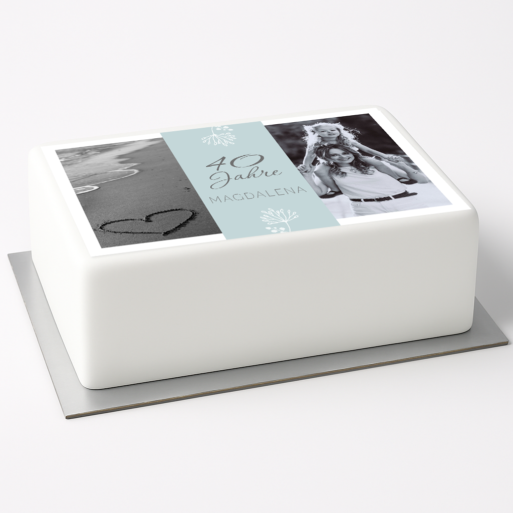 Personalisierter Tortenaufleger mit Foto & Text 