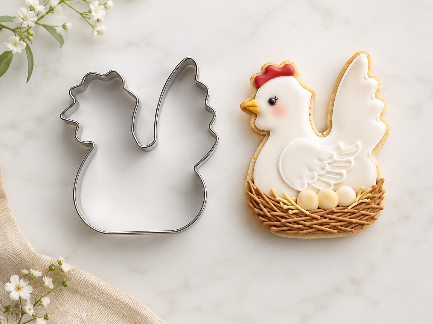 Ausstecher Henne im Nest 7 cm A58
