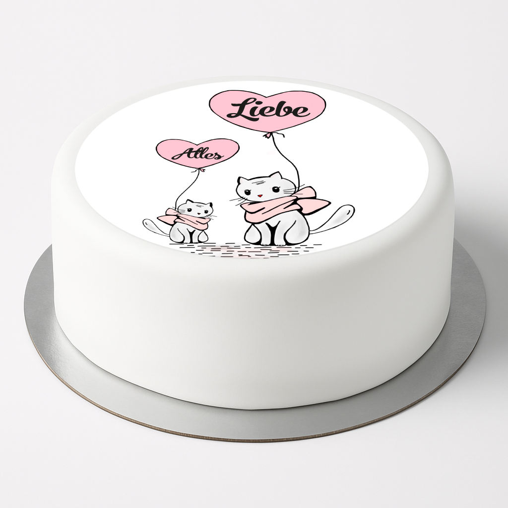 Tortenaufleger Katzen "Alles Liebe"