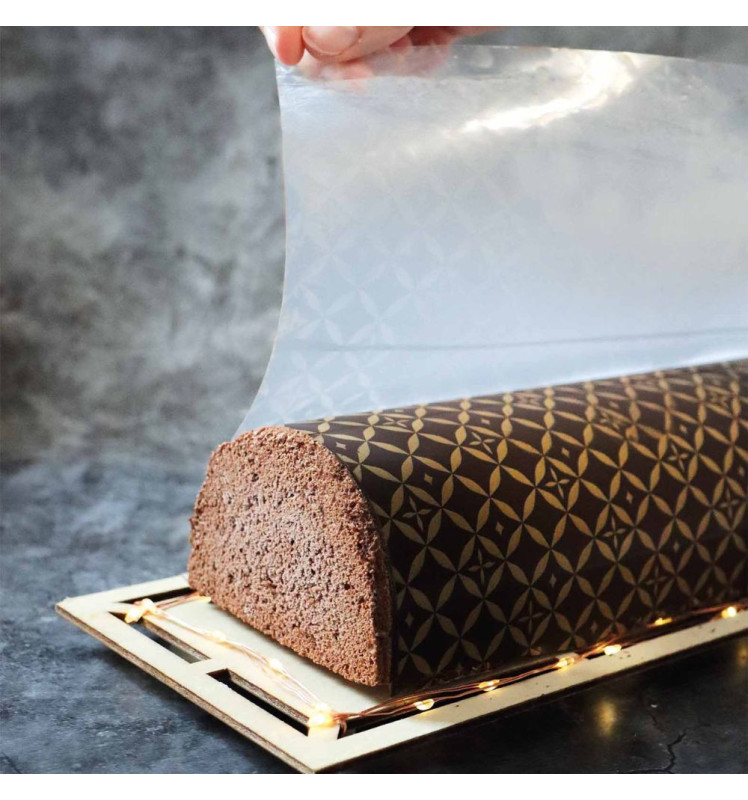 2 Schokoladen Transfer- Abziehfolien Transferfolien für Bûche – Motiv Couture