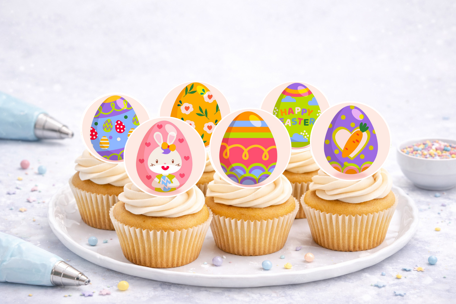 Keksaufleger Ostern aus Fondant – essbare Osterdekoration für Kekse, Desserts, Torten