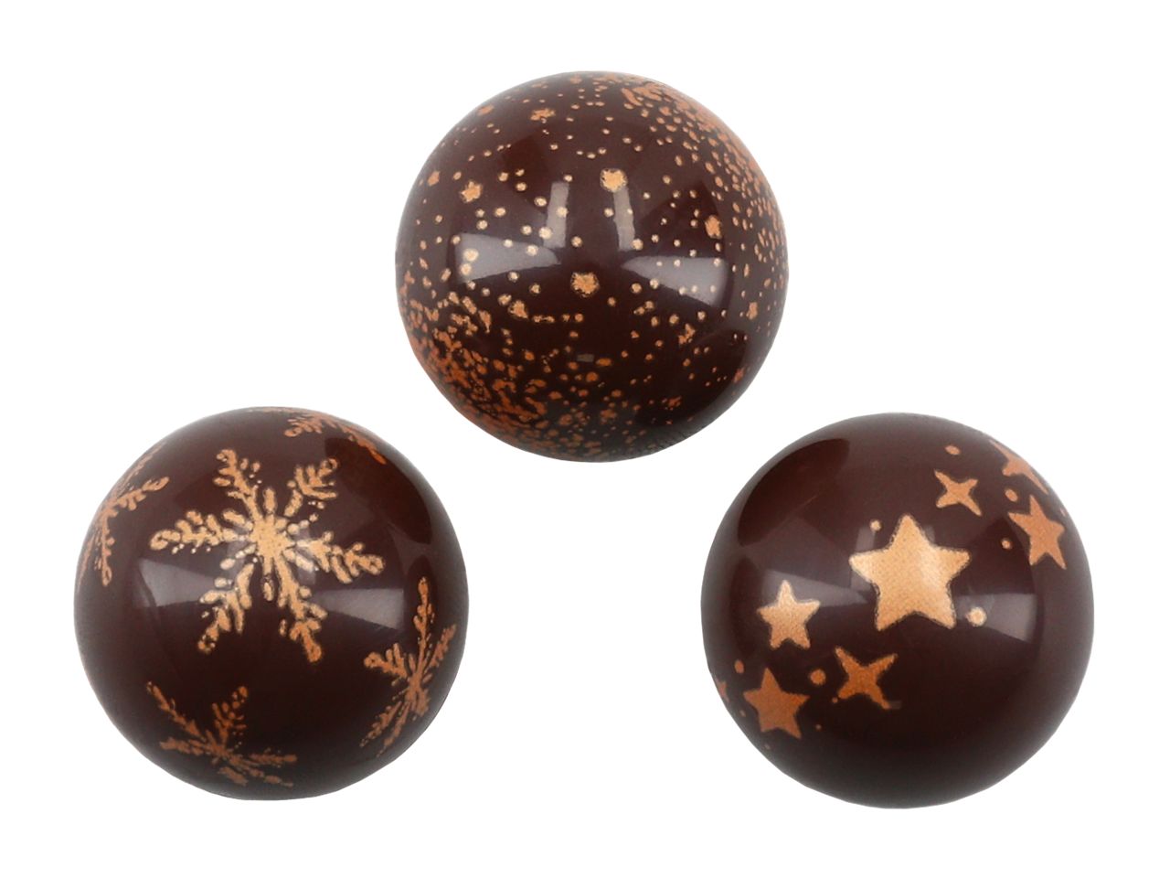 Pralinen-Halbschalen Weihnachten Zartbitter – 40 Stück, Ø 27 mm Hohlkörper