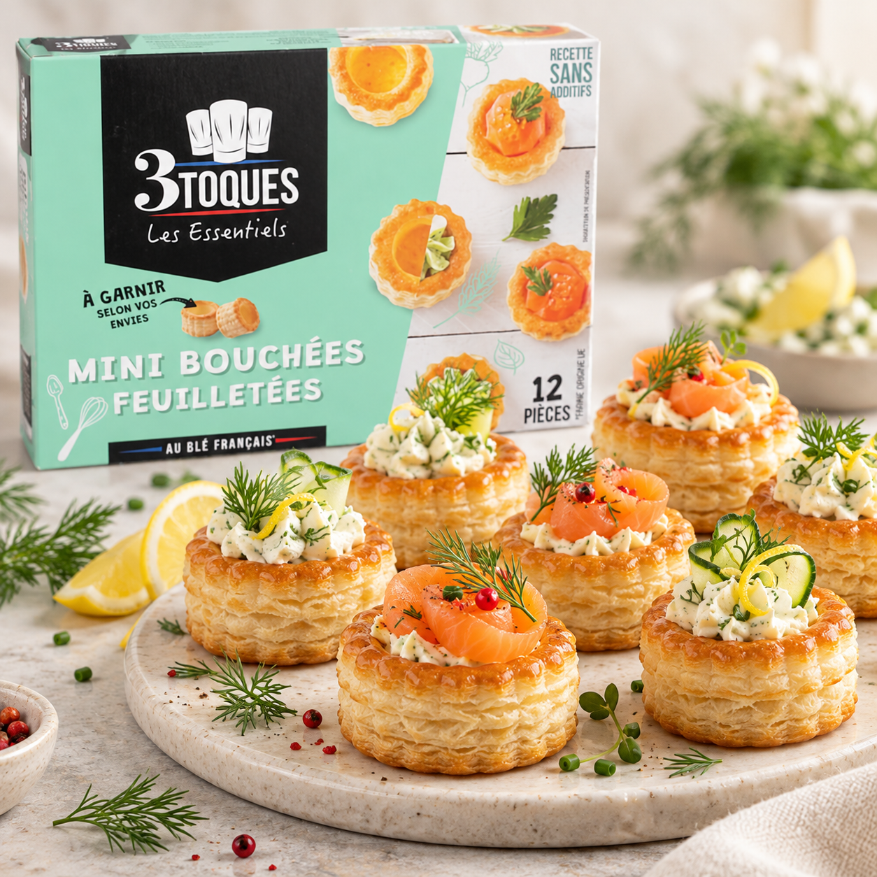 Mini Blätterteigpastetchen zum Füllen – 12 Stück | 3 Toques