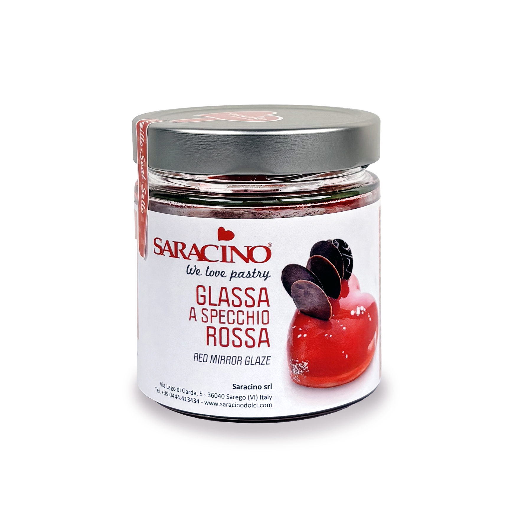 Saracino Mirror Glaze Rot 350 g – gebrauchsfertige rote Spiegelglasur