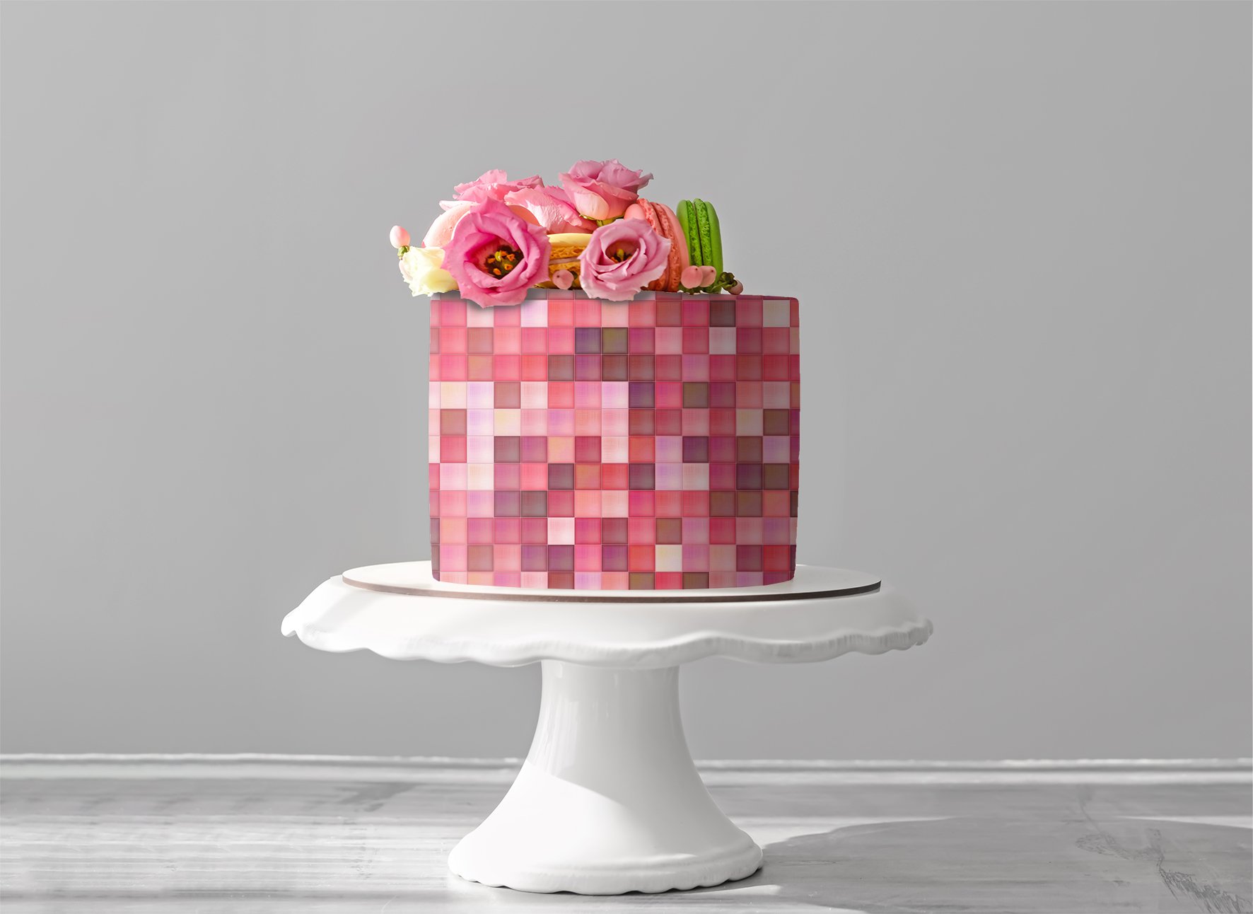 Deko Fondant Mosaik rosa