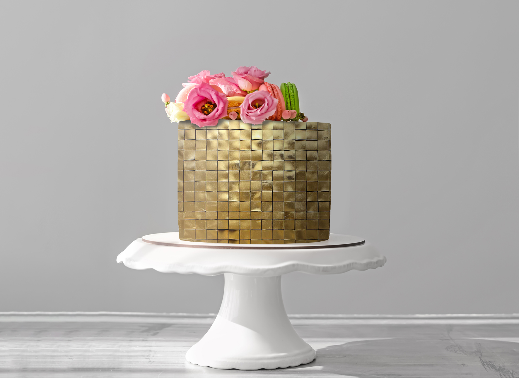 Aufleger Dekofondant Goldquadrat