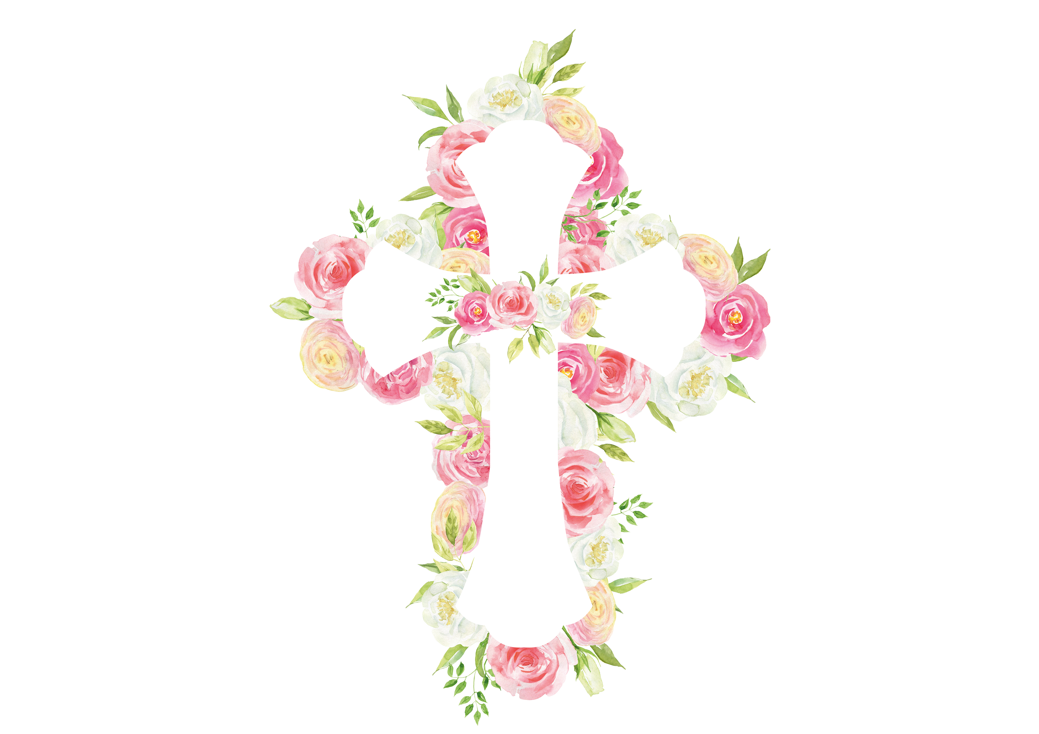Deko Fondant Taufe/Erstkommunion Kreuz