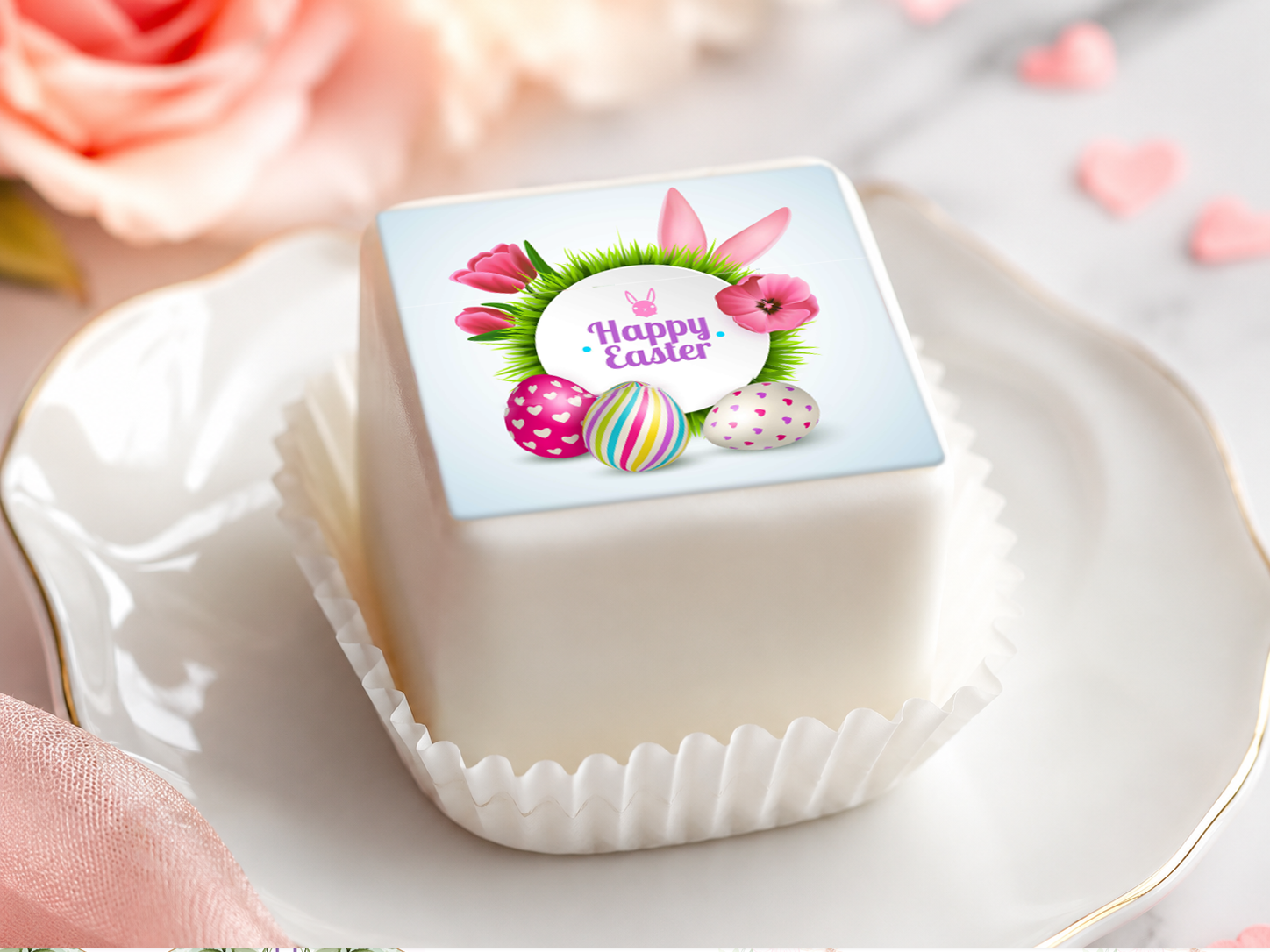 Petit Four Aufleger Ostern – ca. 5 × 5 cm | Essbare Osterdeko
