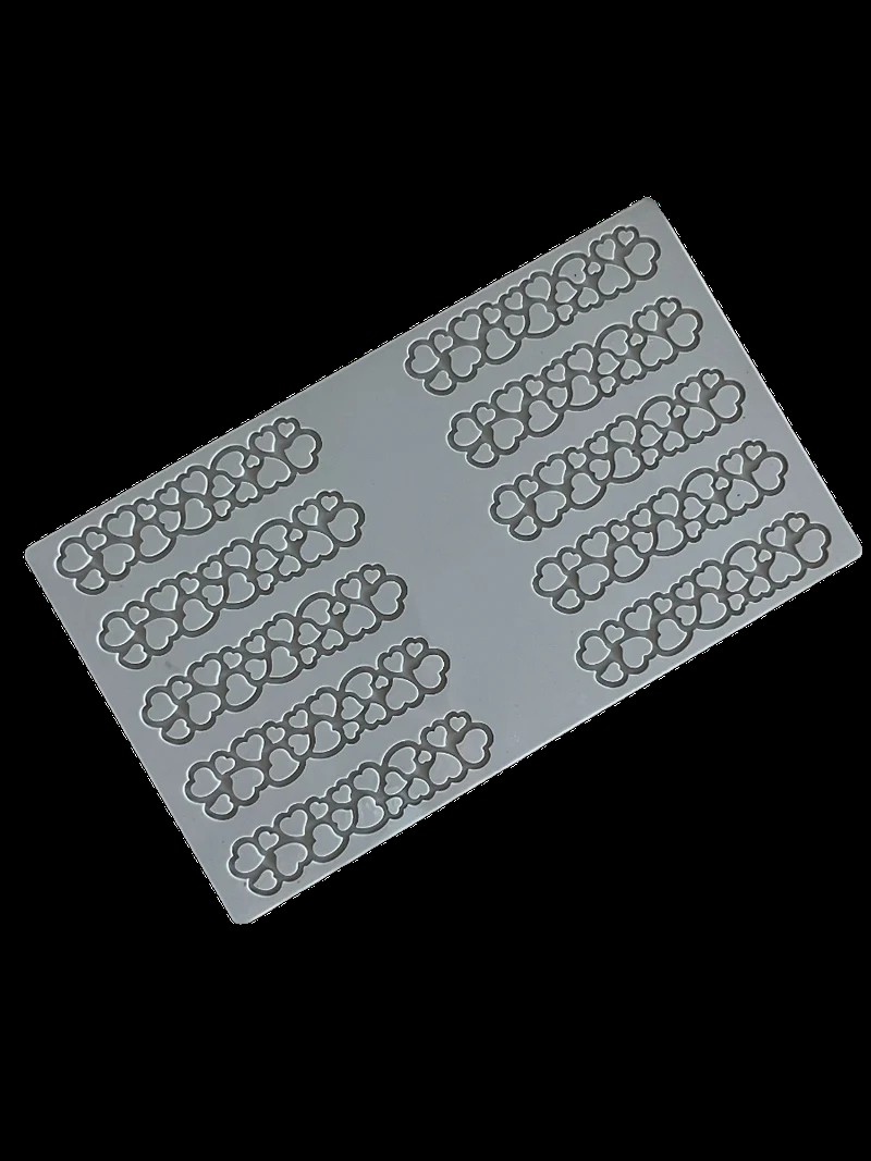 Gastronomie Silikonform Herz Dekor temperaturbeständig von -40°C bis +250°C für Ofen und Schockfroster