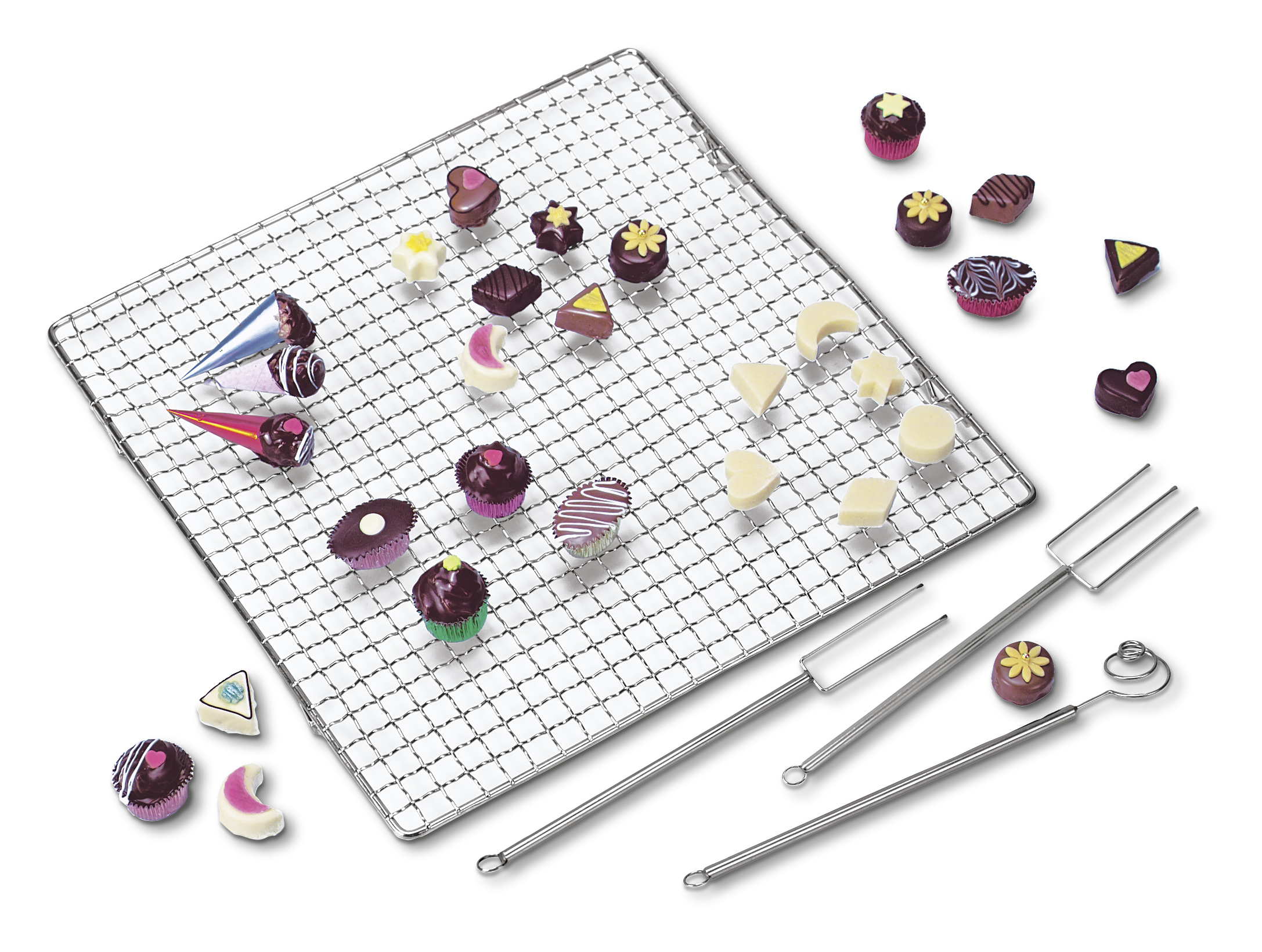 Pralinen Set | Trüffelgitter mit Pralinenwerkzeug