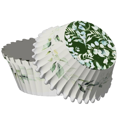 Muffinförmchen Botanical Green & White | 50 Stück