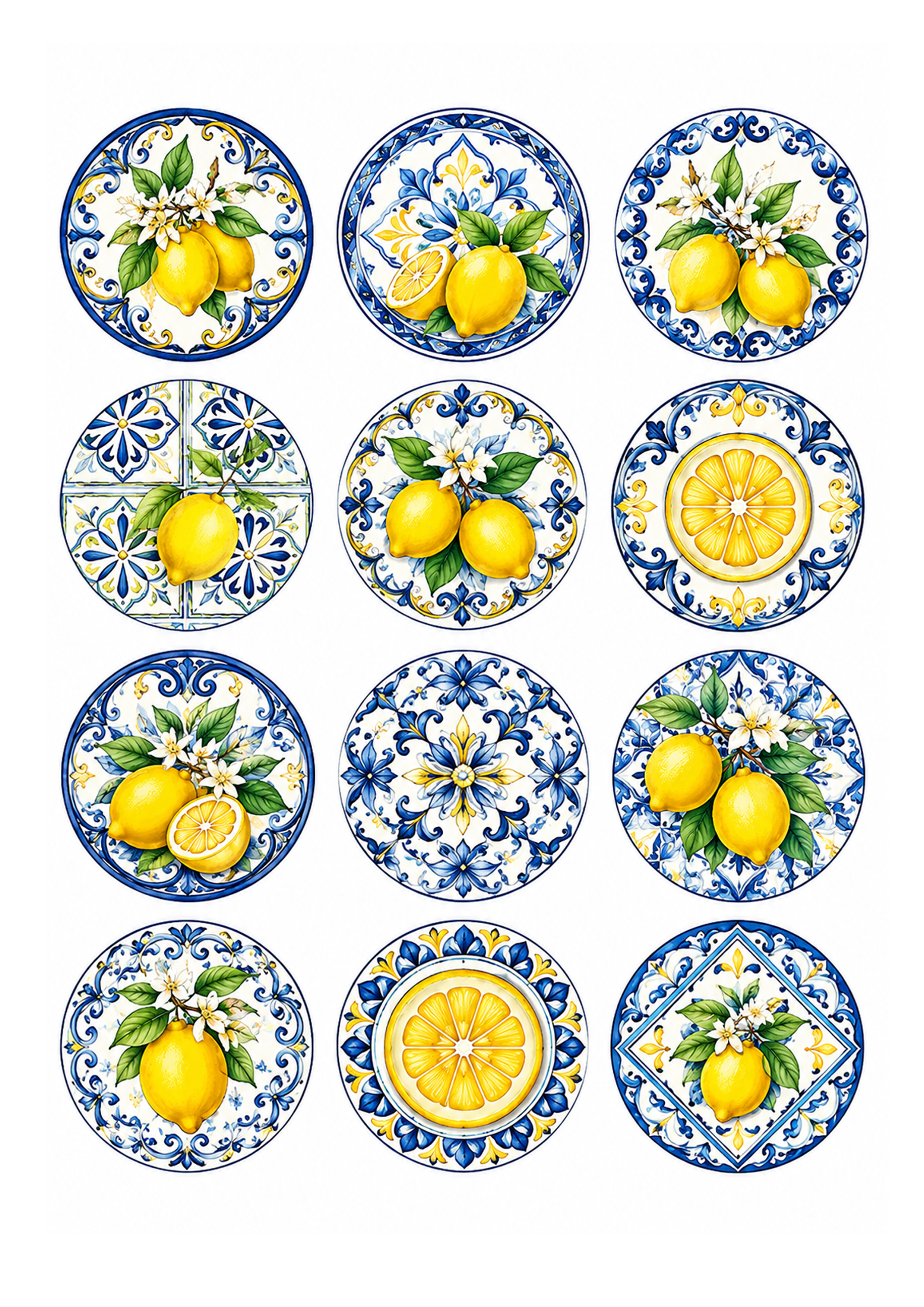 Muffinaufleger Amalfi Zitronen  Ø ca. 5,5 cm