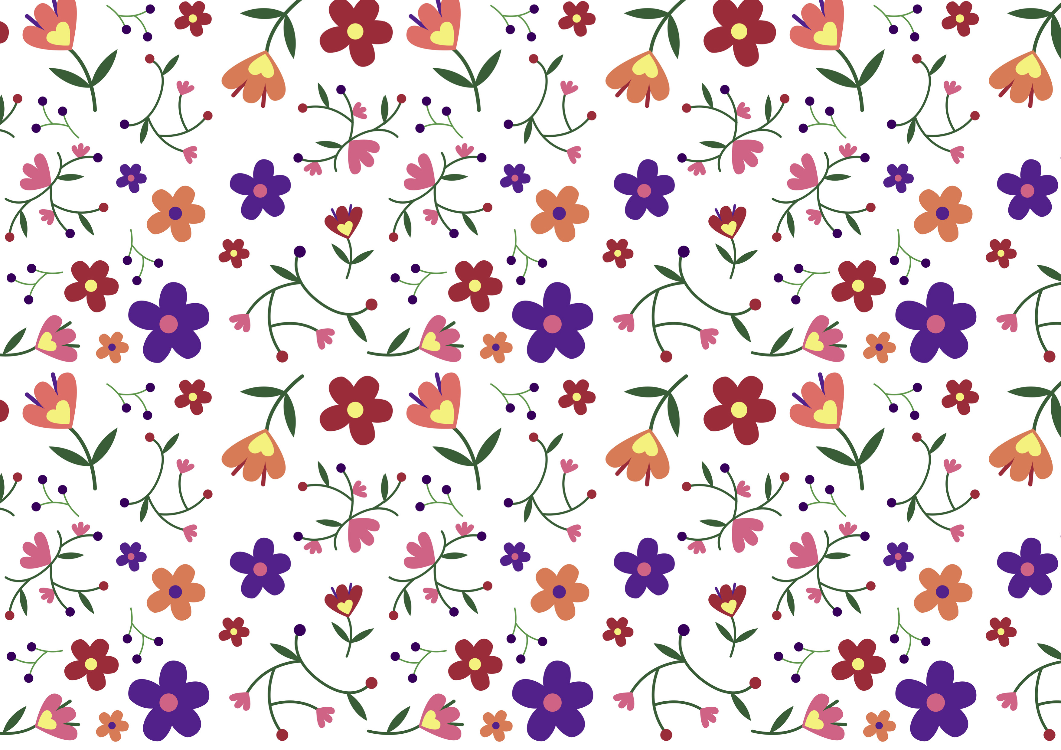 Deko Fondant | Blumenmuster bunt
