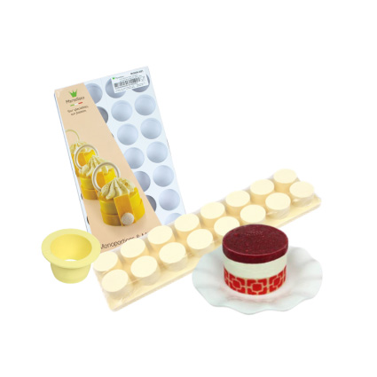 kleine Kreis Kunststoffstangen Dessertform Set inklusive Ausstecher und Auswerfer für Parfait und Mousse
