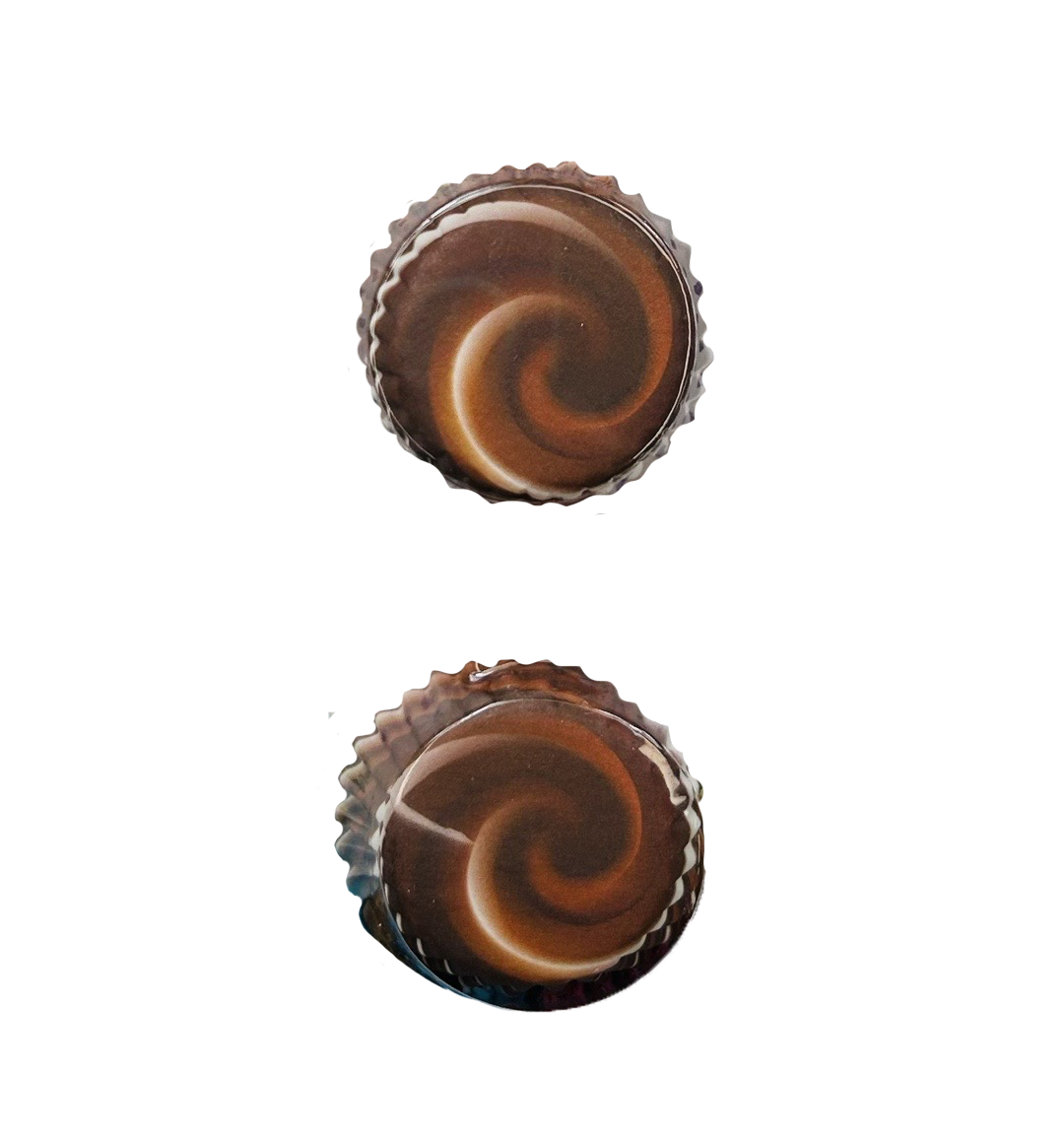 Mini Papierbackförmchen mit Schoko-Wirbel – 50 Stück