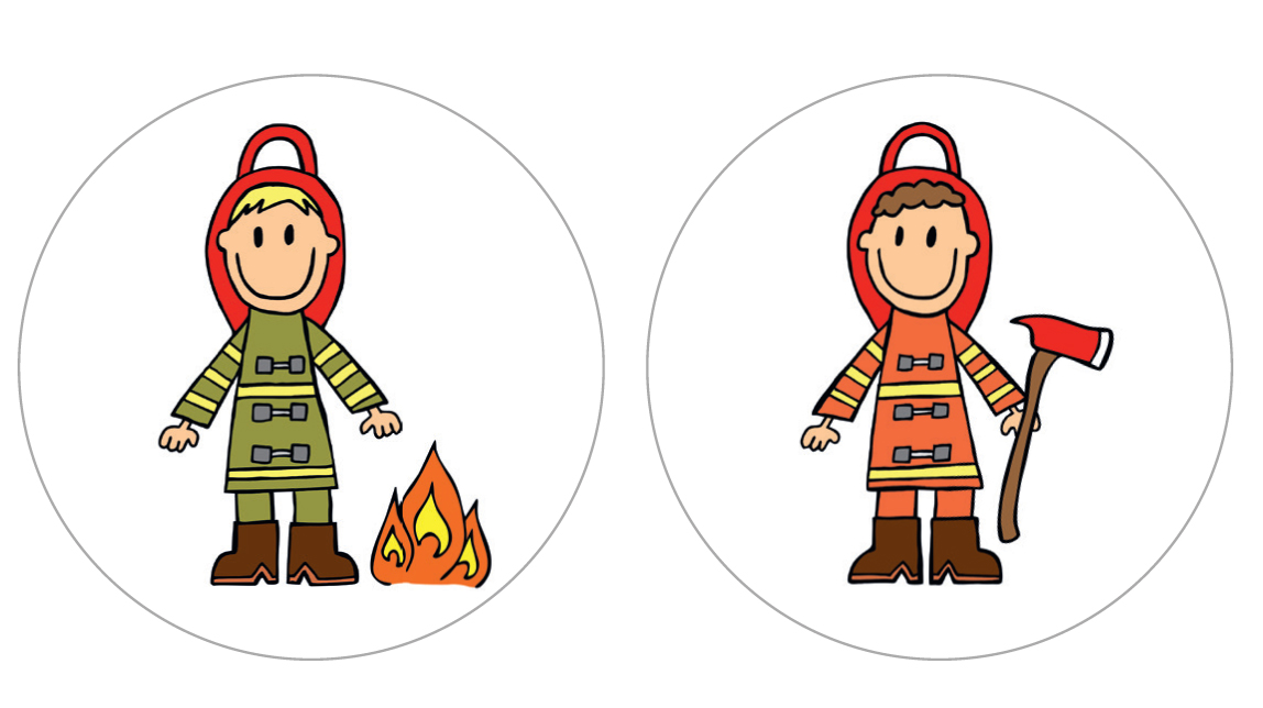 Essbarer Cupcake-Aufleger Feuerwehrmann auf Oblate Deluxe, Ø 4,5 cm