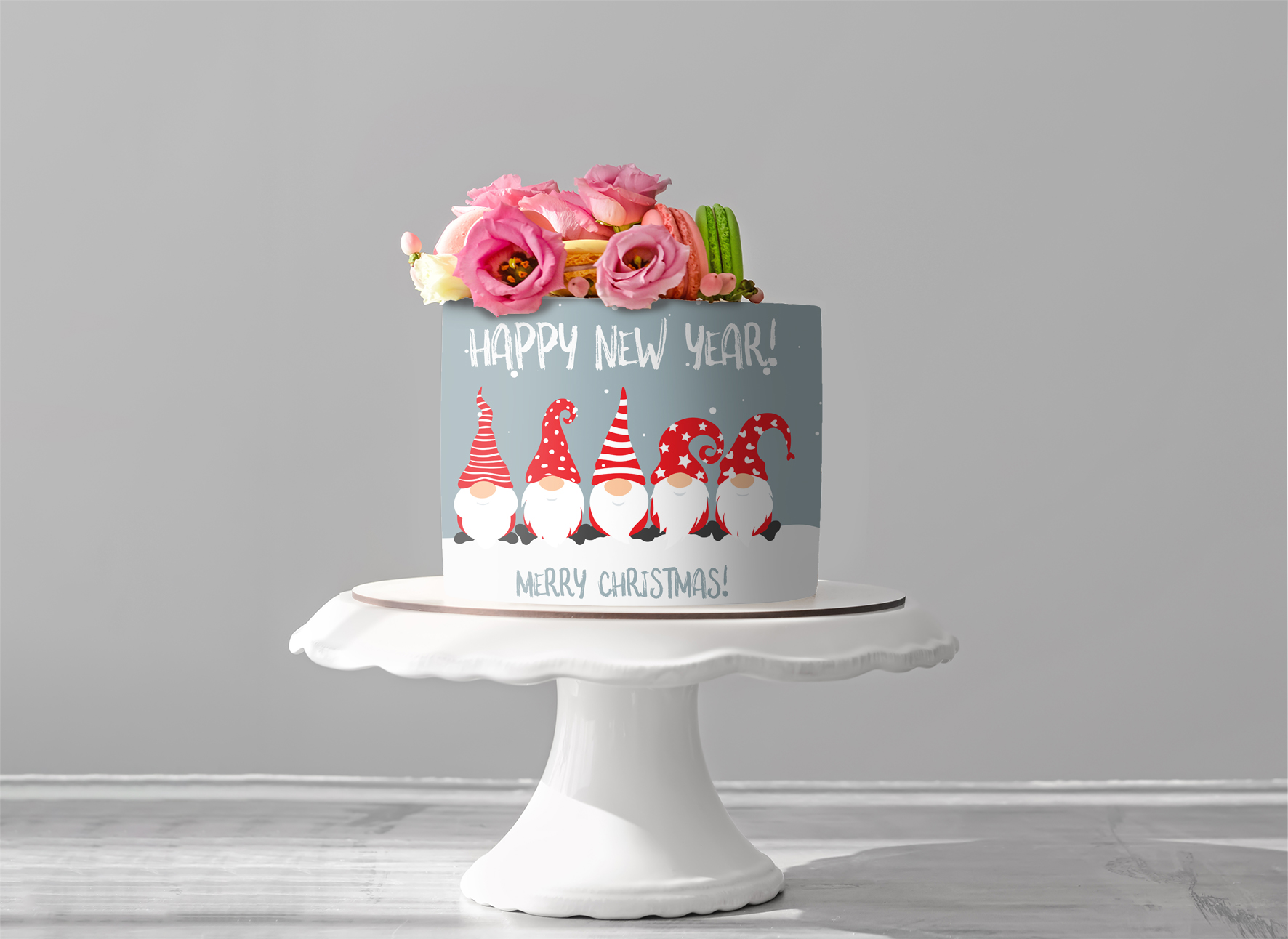 Deko Fondant Happy New Year Merry Christmas
