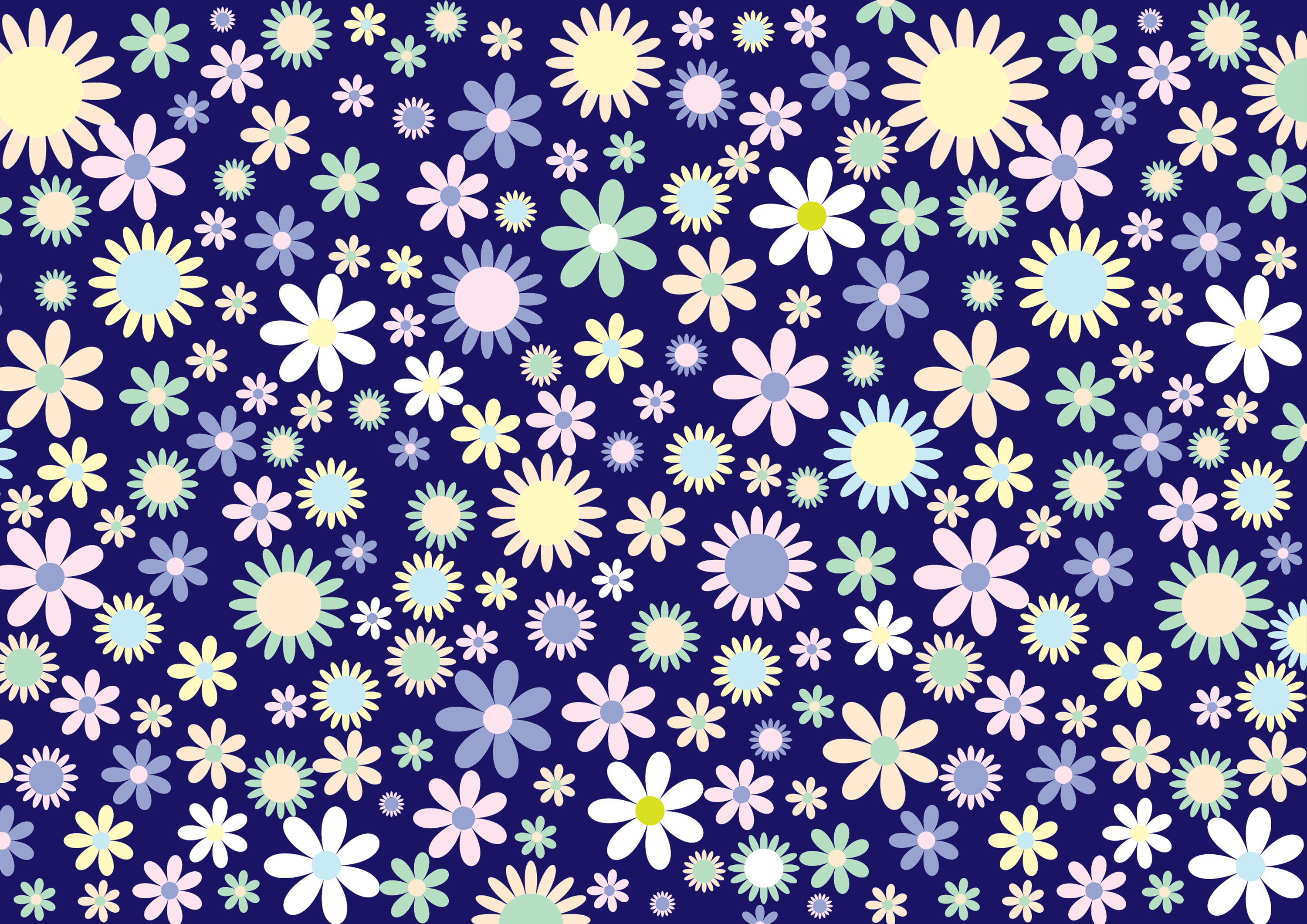 Deko Fondant | Blumenmuster blau
