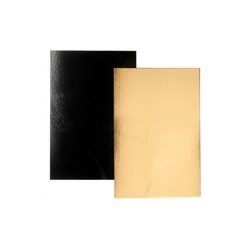 Tortenplatte Schwarz – 60x40 cm gold/schwarz