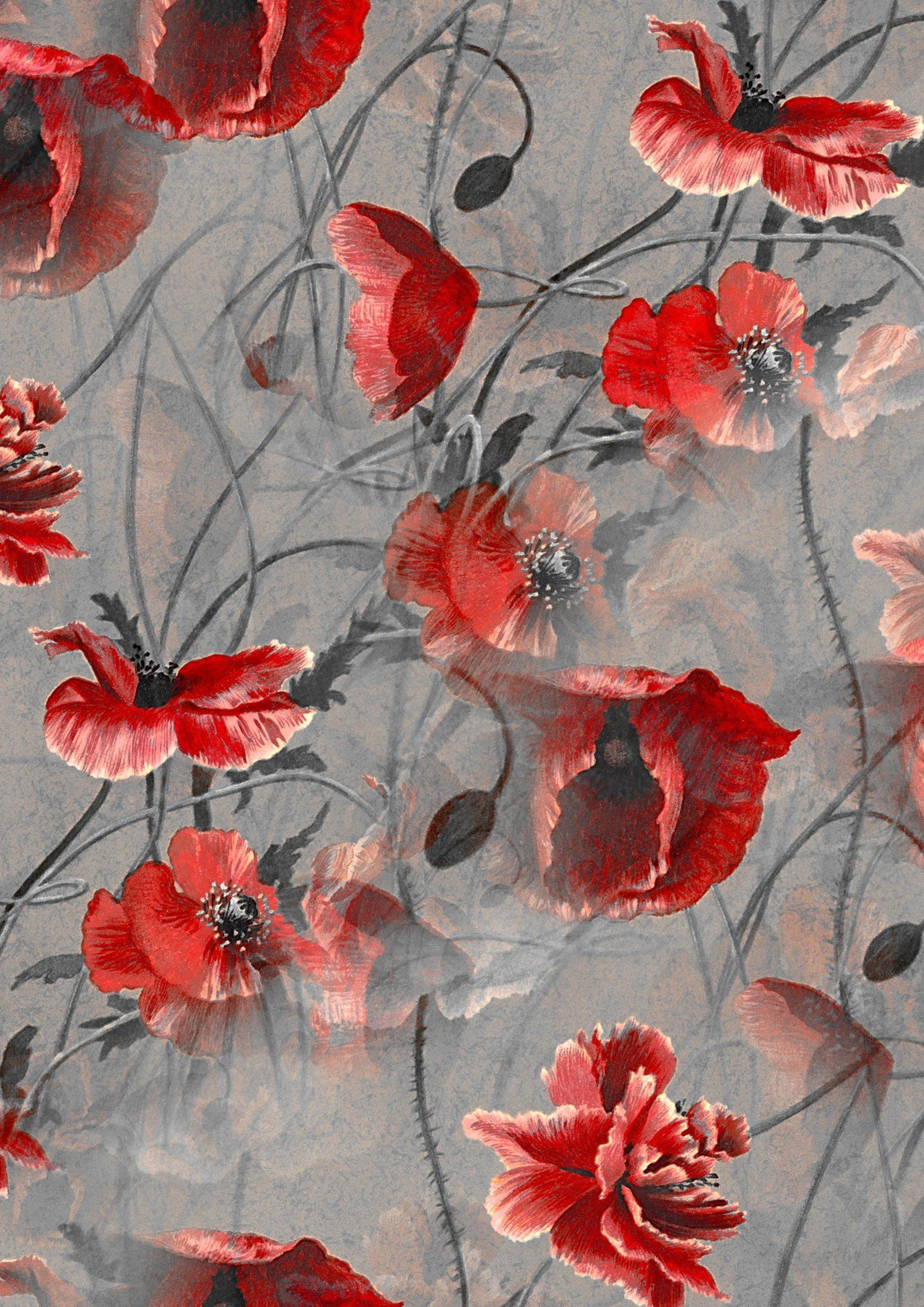 Wafer Paper / Oblatenpapier  Mohnblumen