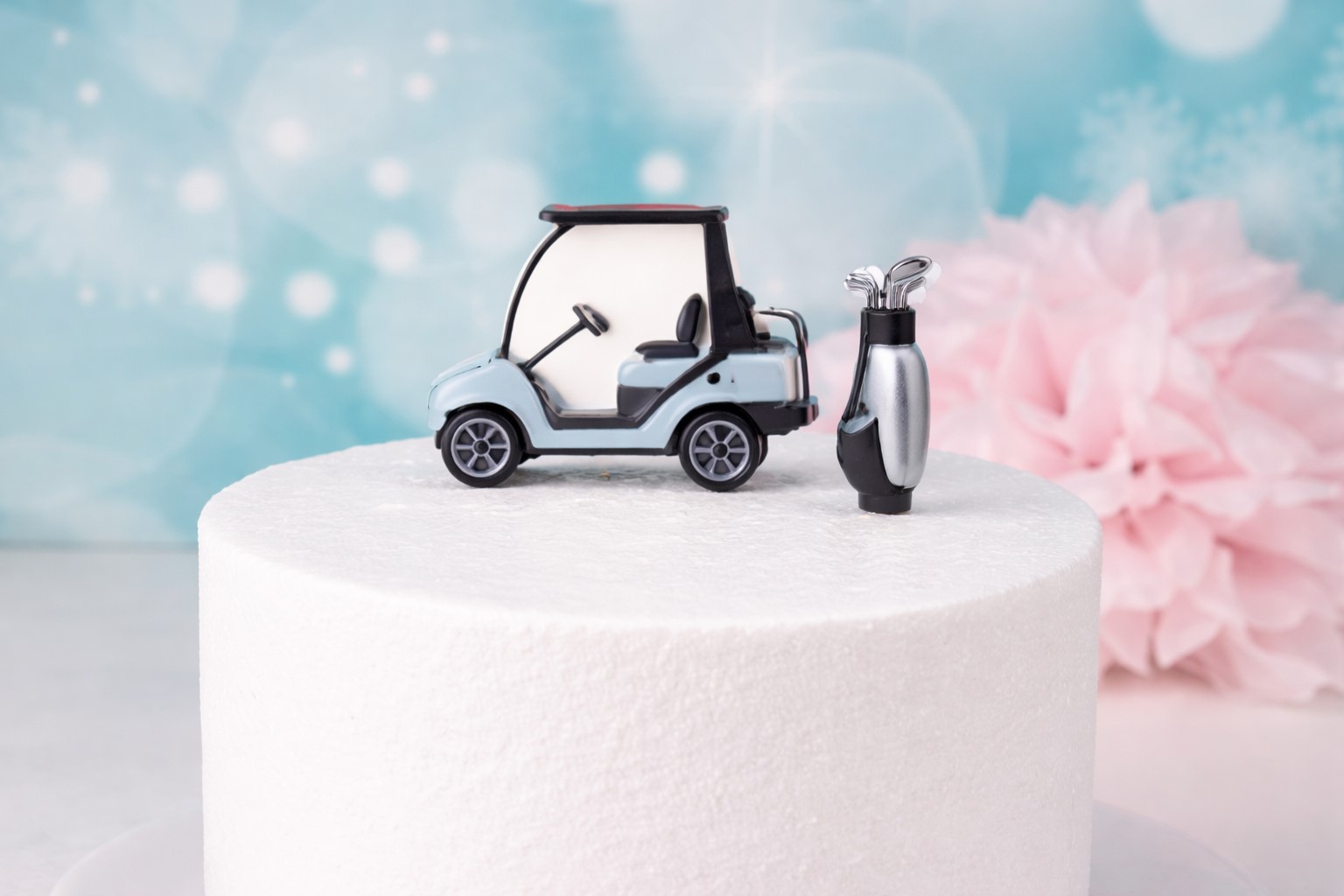 Cake Topper Golf Set aus Fondant – handgefertigte Tortendekoration für sportliche Geburtstagstorten