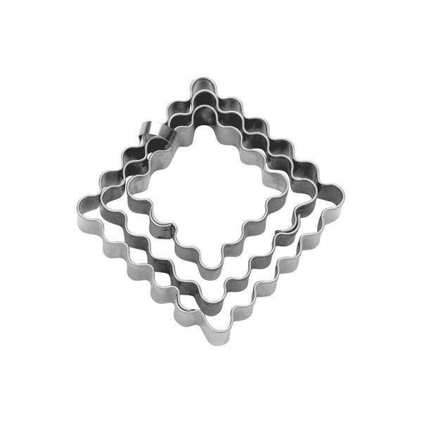 Terrassen-Ausstecher - Quadrat - gewellt - Set, 3-teilig