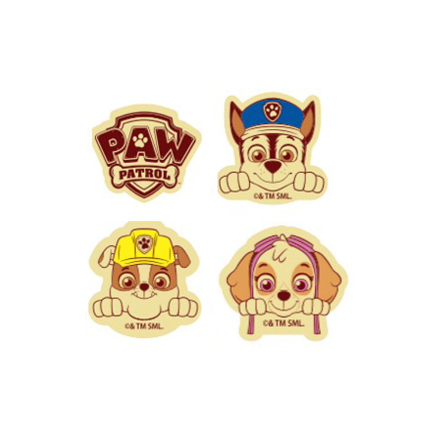 PAW Patrol Schokoladenaufleger aus weißer Schokolade (27,5 x 31 mm)