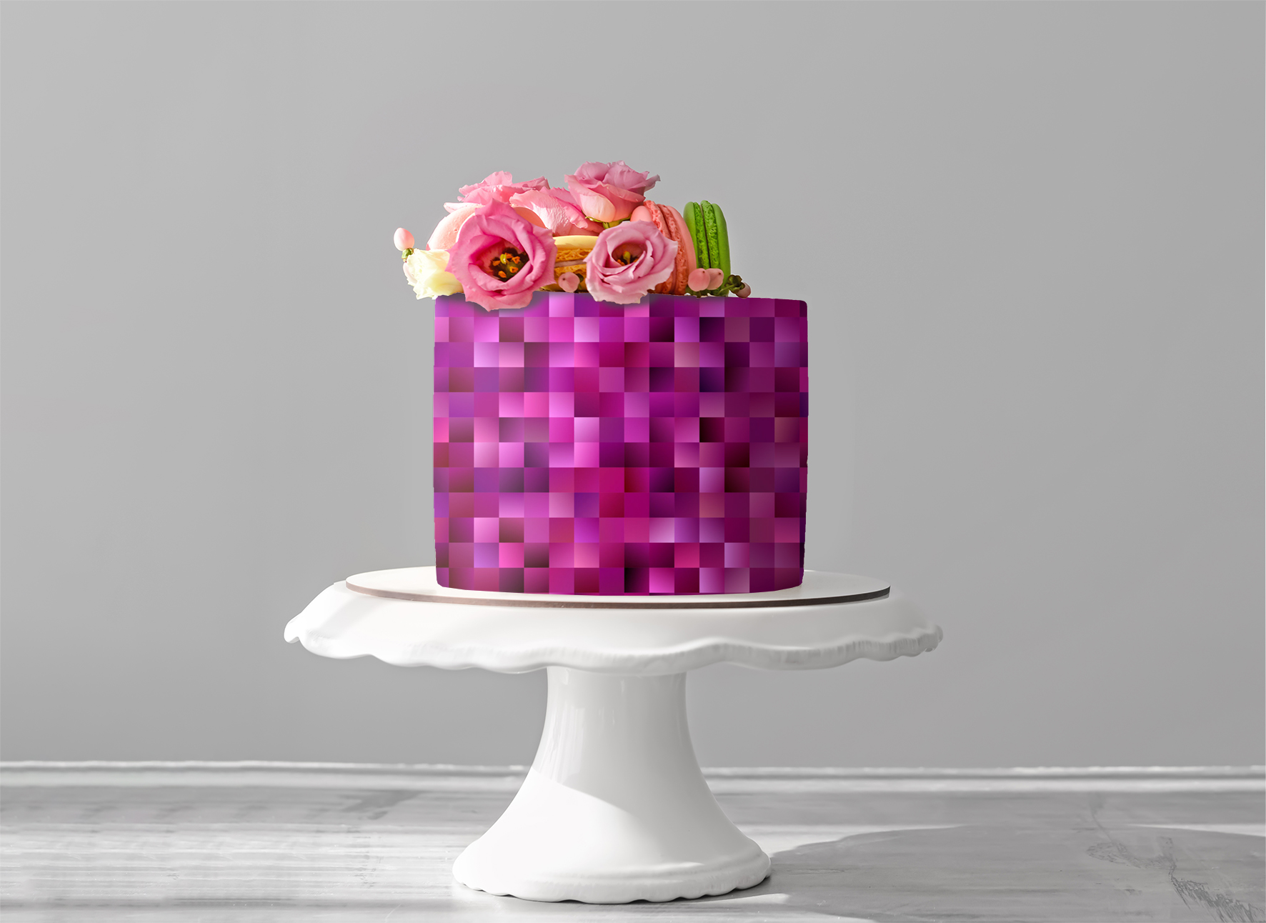 Deko Fondant Mosaik rosa